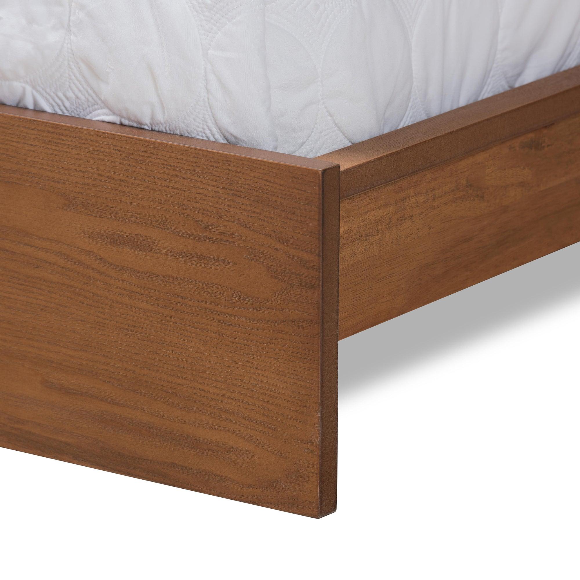 Sami Modern and Contemporary Light Fabric Upholstered and Finished Wood Platform Storage Bed