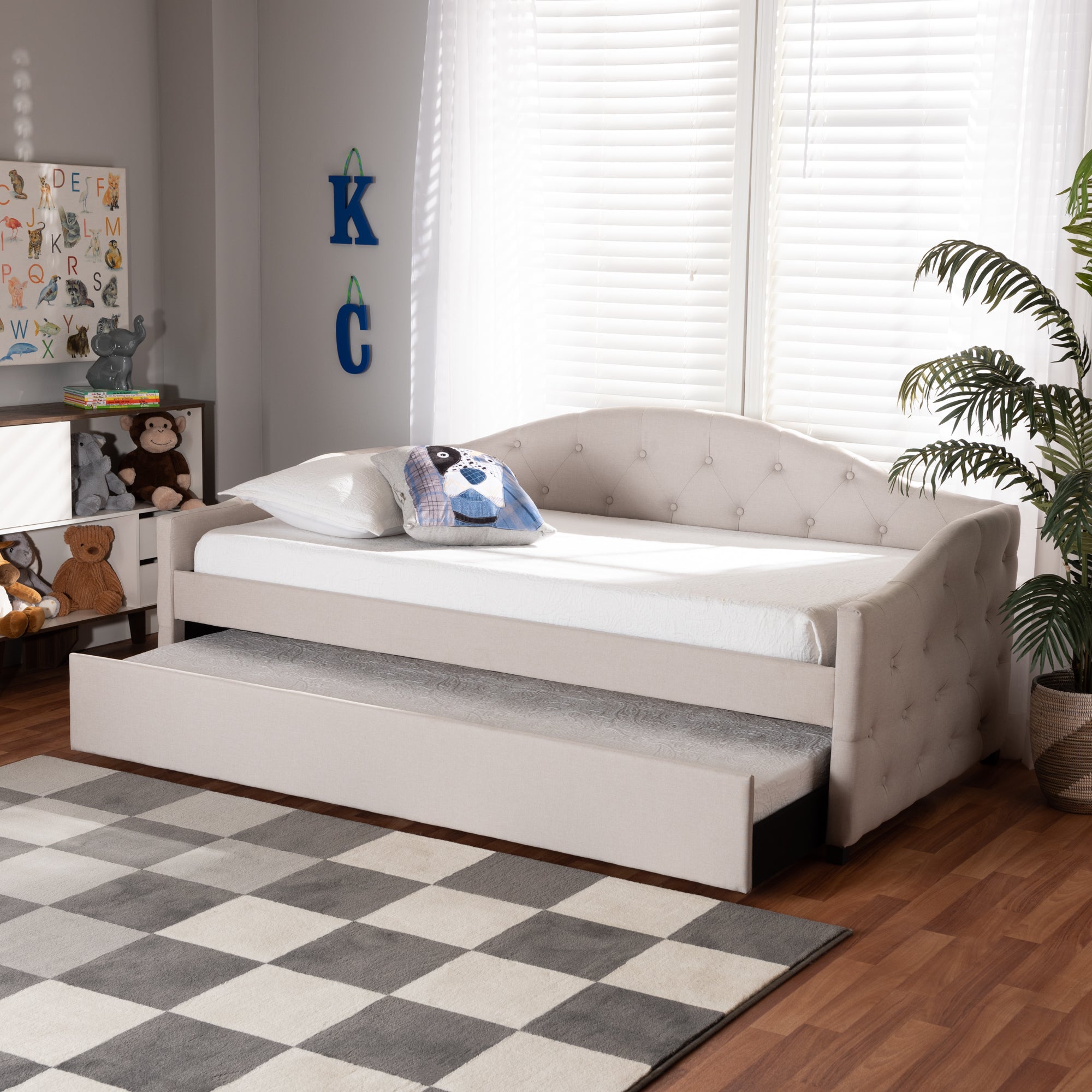 Becker Modern and Contemporary Transitional Fabric Upholstered Daybed