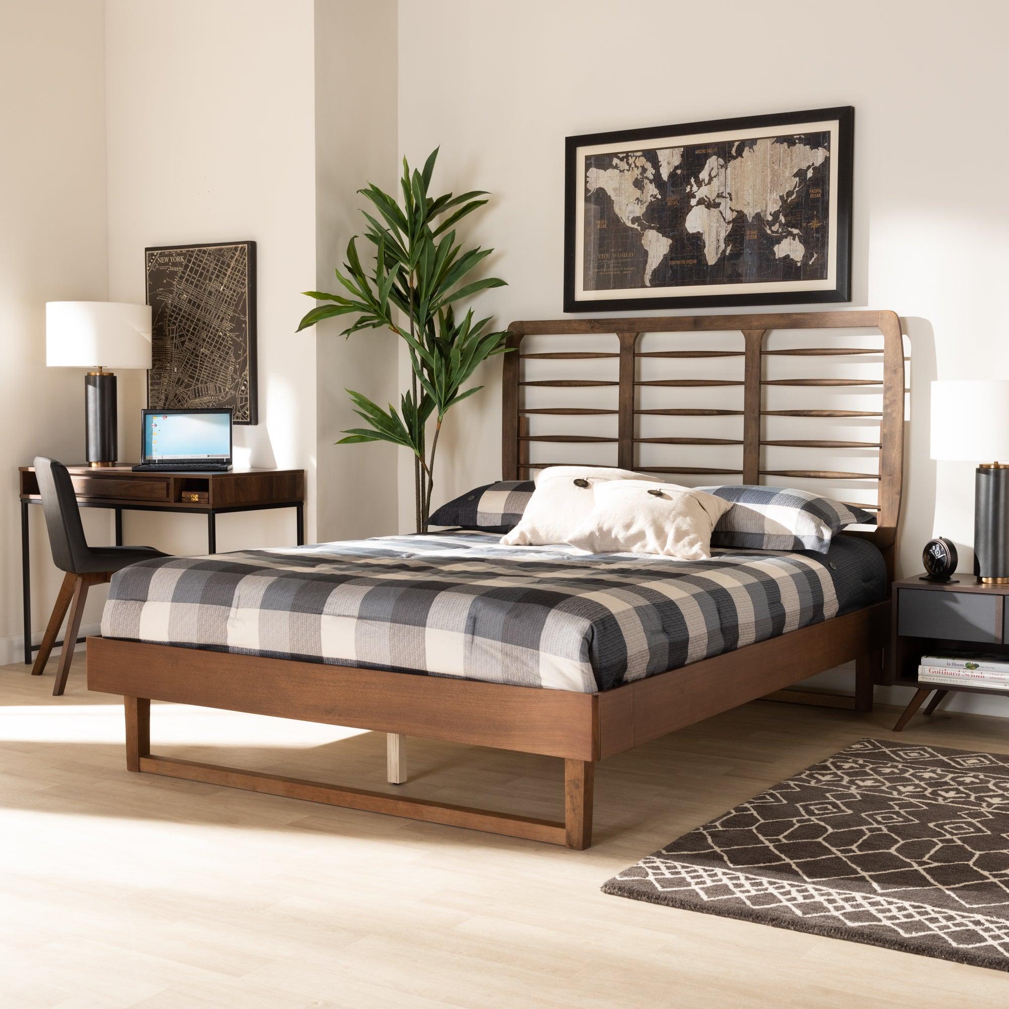 Lucie Modern and Contemporary Finished Wood Platform Bed