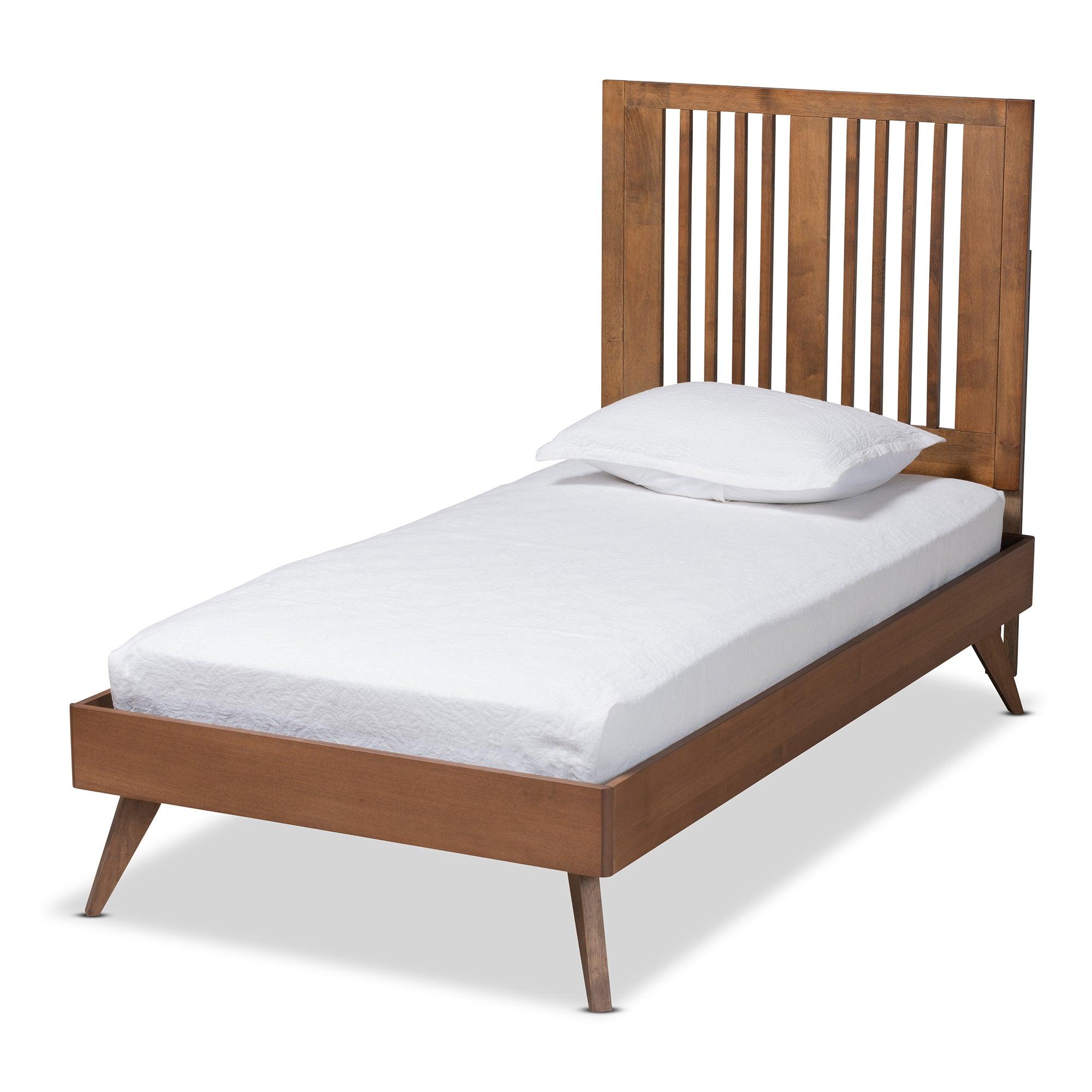 Takeo Mid-Century Modern Transitional Ash Finished Wood Platform Bed