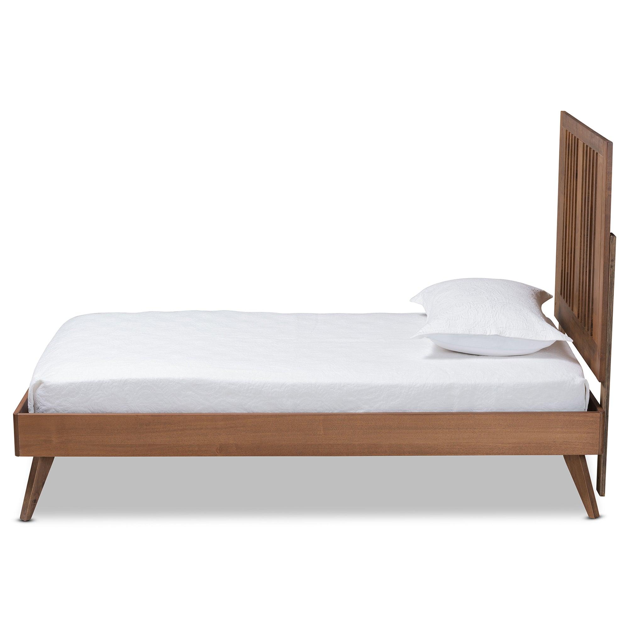 Takeo Mid-Century Modern Transitional Ash Finished Wood Platform Bed