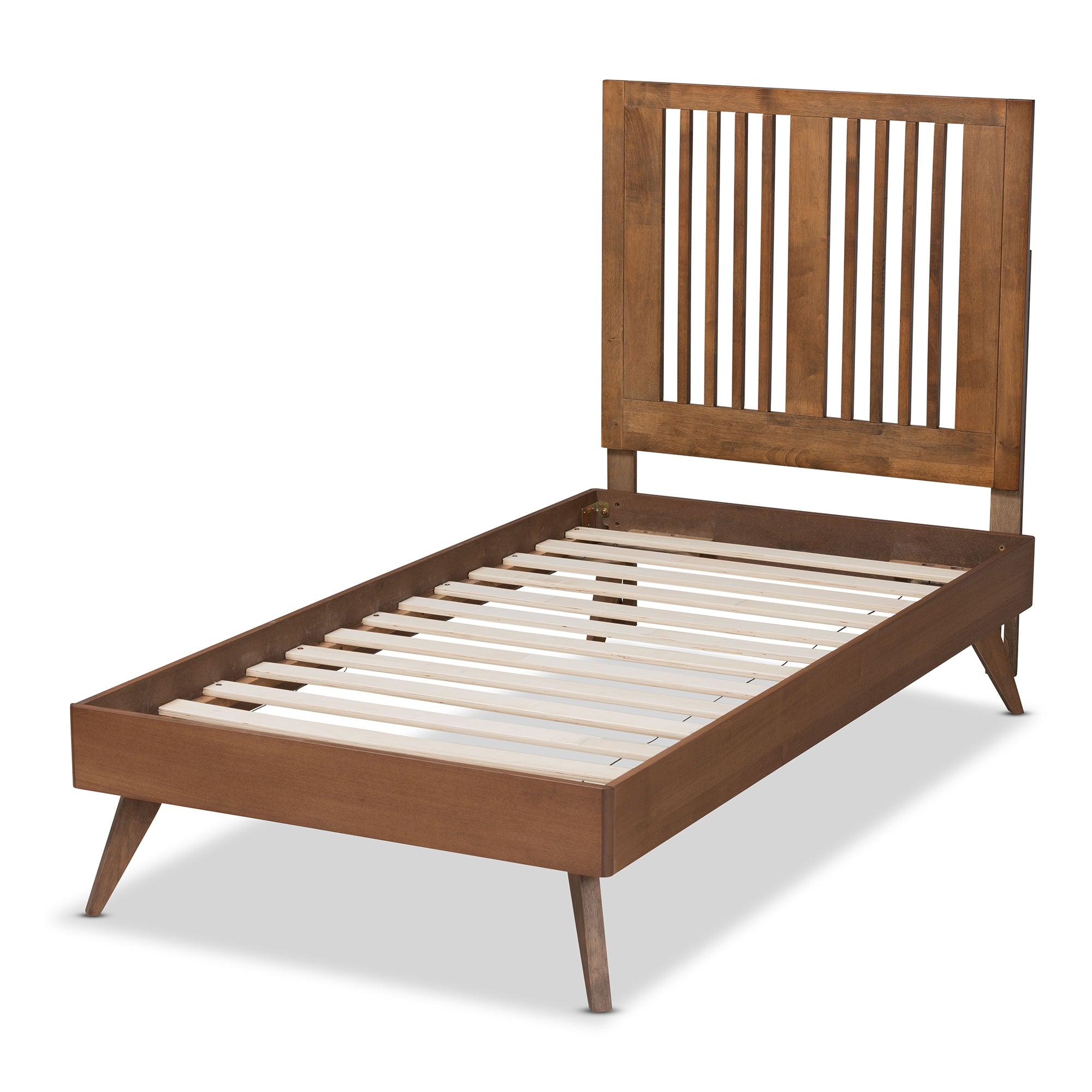 Takeo Mid-Century Modern Transitional Ash Finished Wood Platform Bed
