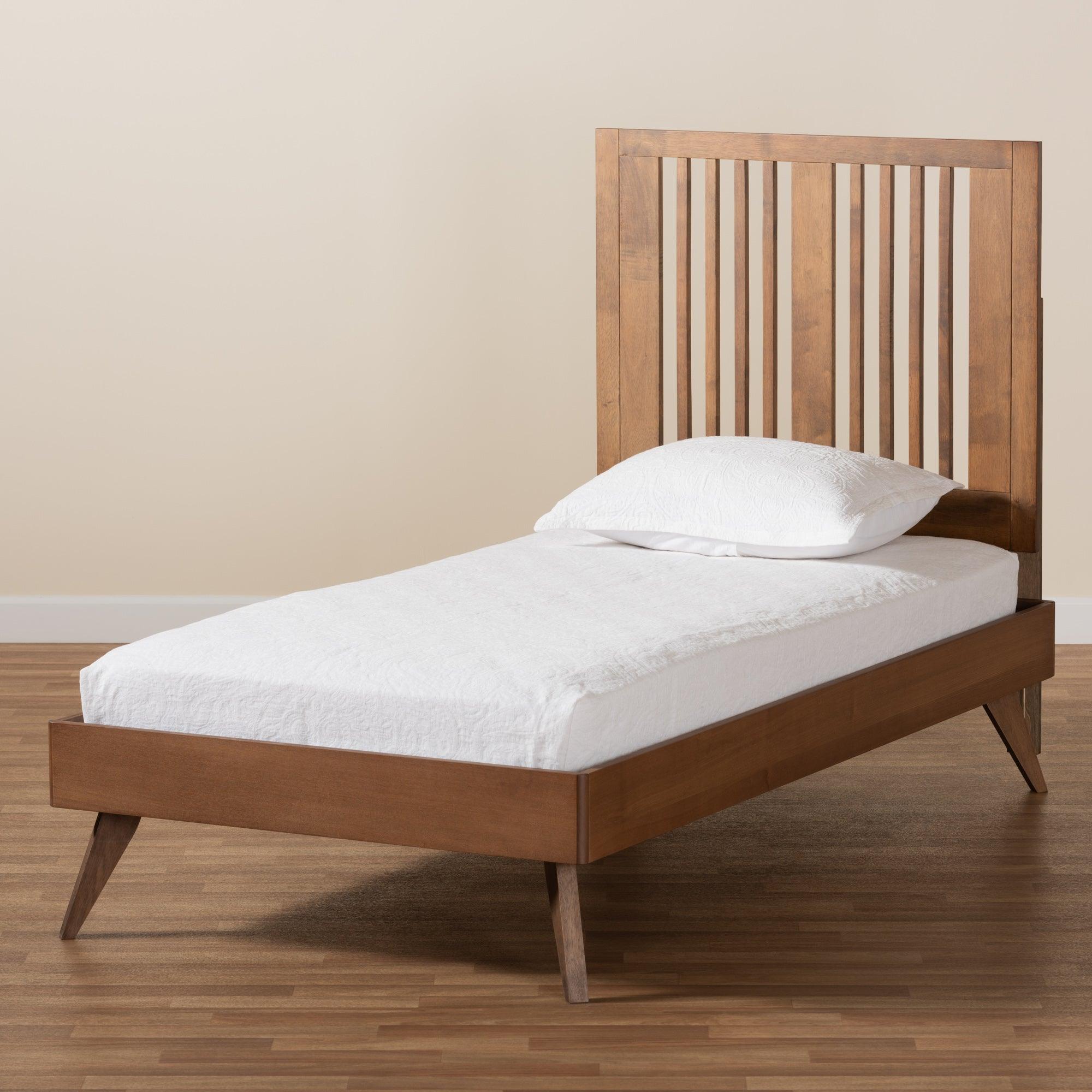 Takeo Mid-Century Modern Transitional Ash Finished Wood Platform Bed