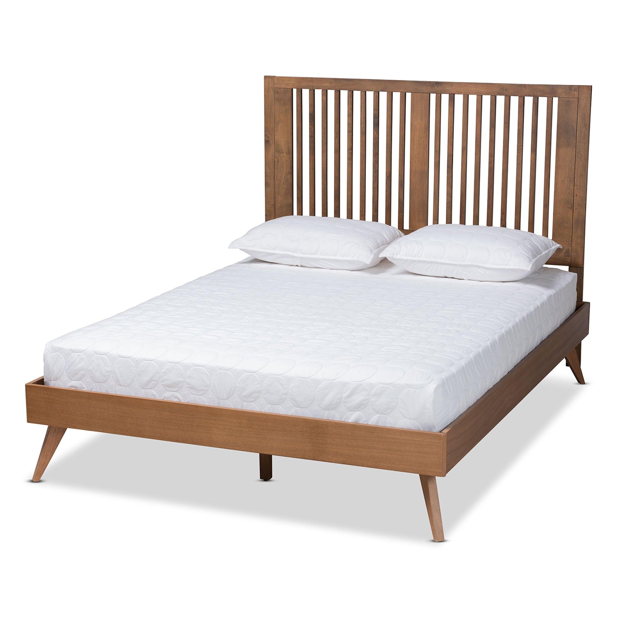 Takeo Mid-Century Modern Transitional Ash Finished Wood Platform Bed