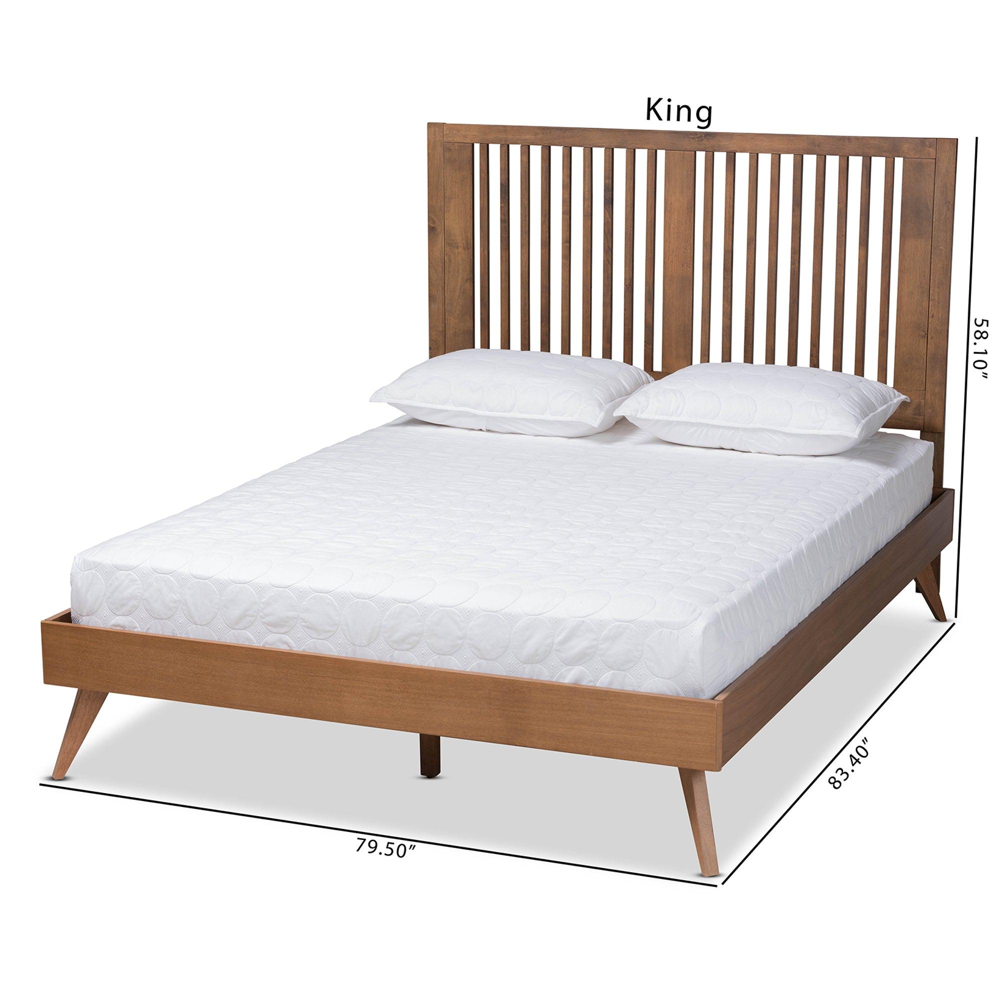 Takeo Mid-Century Modern Transitional Ash Finished Wood Platform Bed