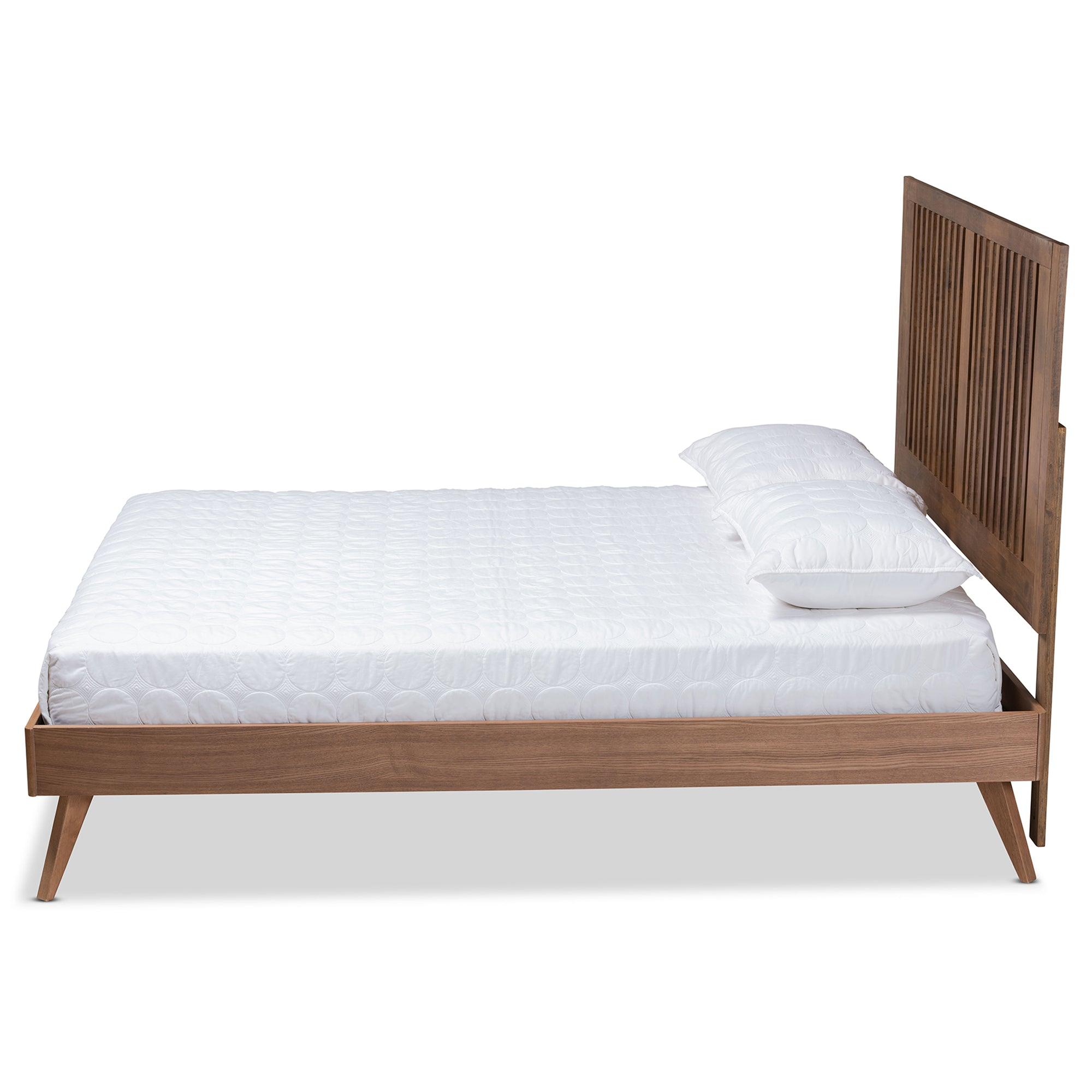 Takeo Mid-Century Modern Transitional Ash Finished Wood Platform Bed
