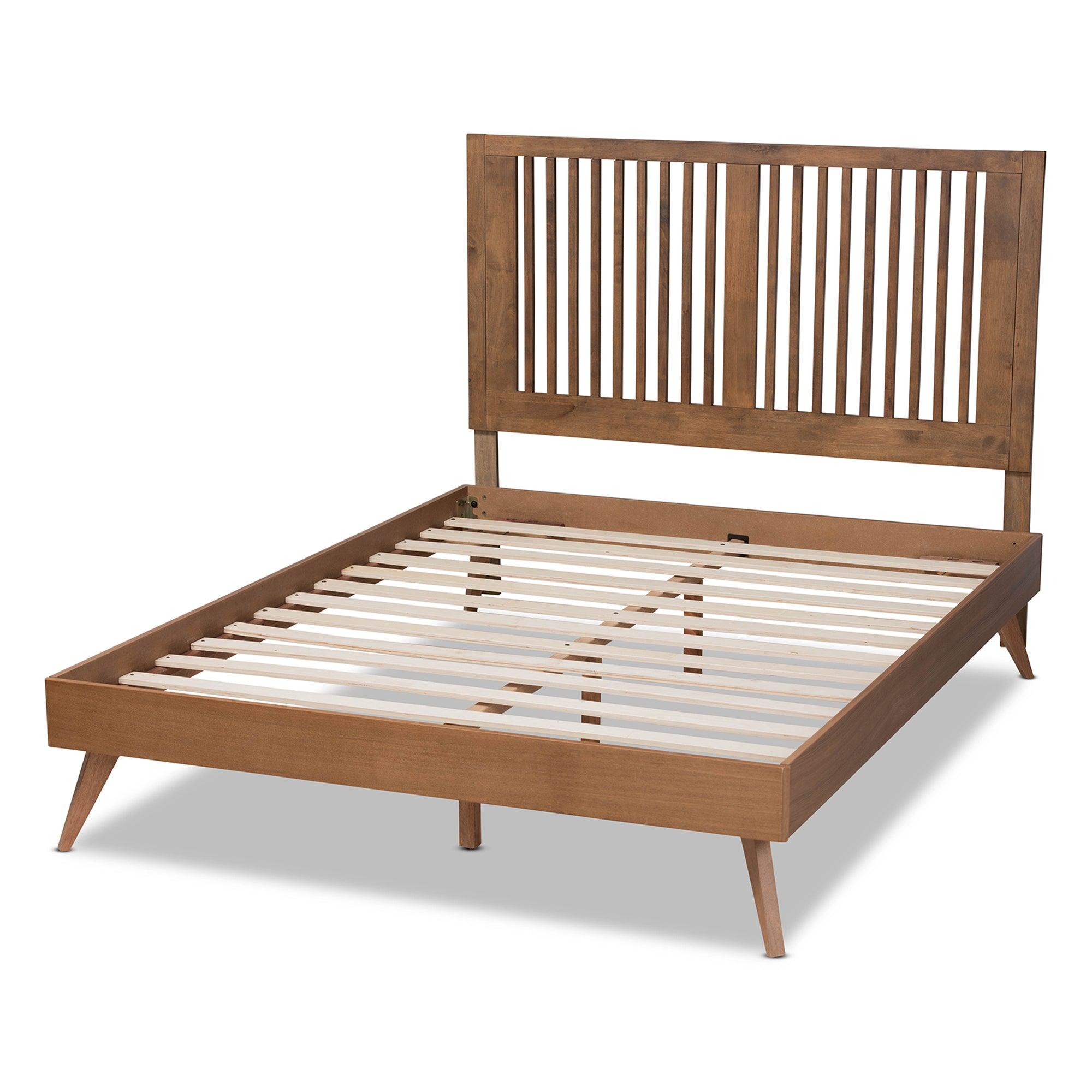 Takeo Mid-Century Modern Transitional Ash Finished Wood Platform Bed