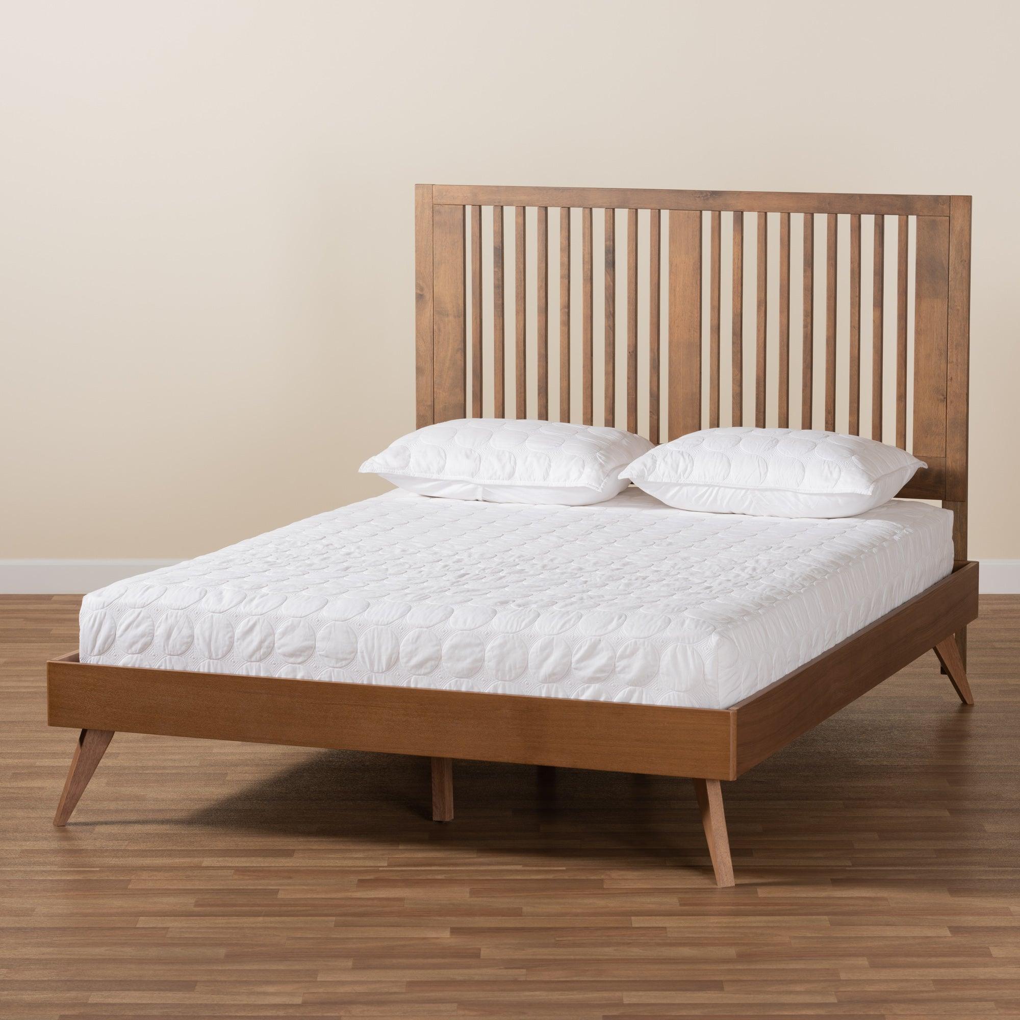 Takeo Mid-Century Modern Transitional Ash Finished Wood Platform Bed
