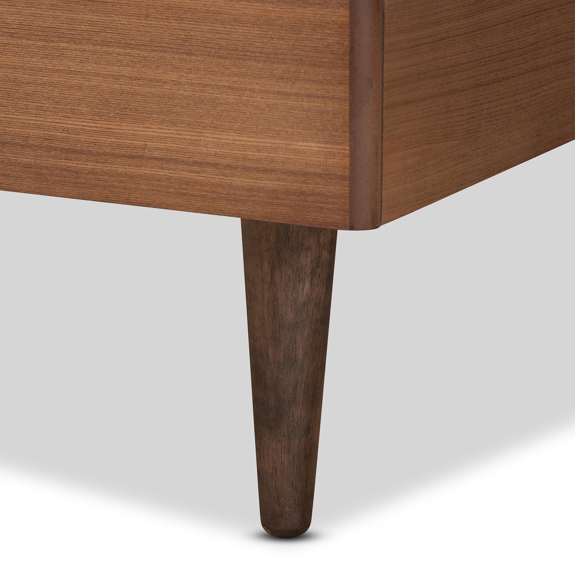Nicola Mid-Century Modern Transitional Ash Finished Wood Platform Bed