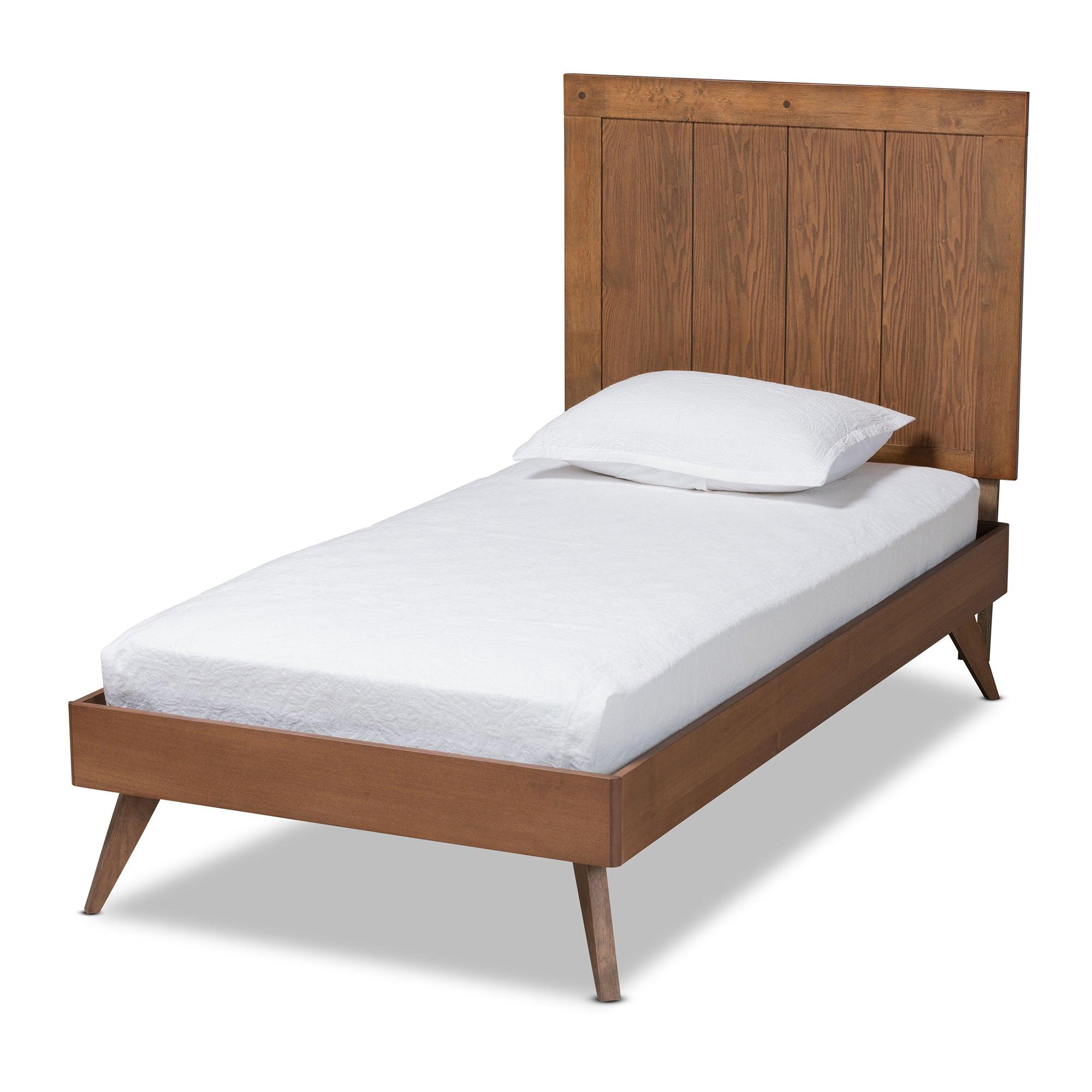 Amira Mid-Century Modern Transitional Ash Finished Wood Platform Bed