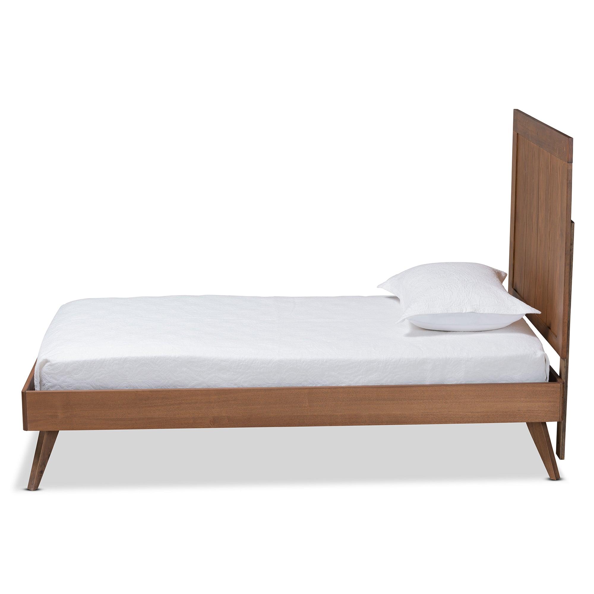Amira Mid-Century Modern Transitional Ash Finished Wood Platform Bed