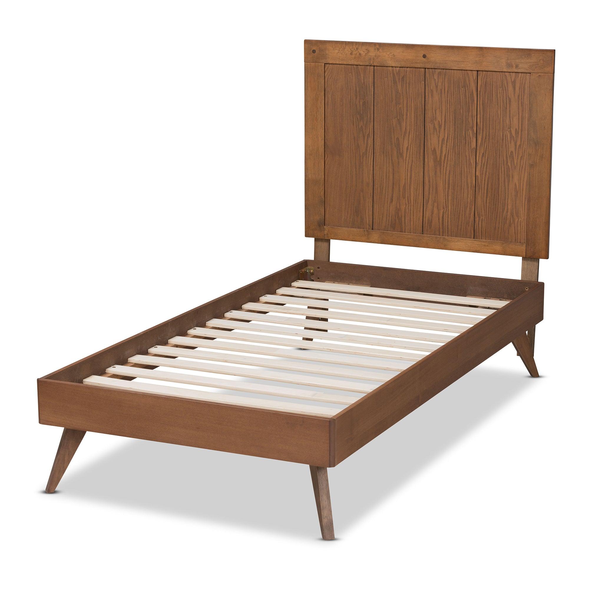 Amira Mid-Century Modern Transitional Ash Finished Wood Platform Bed