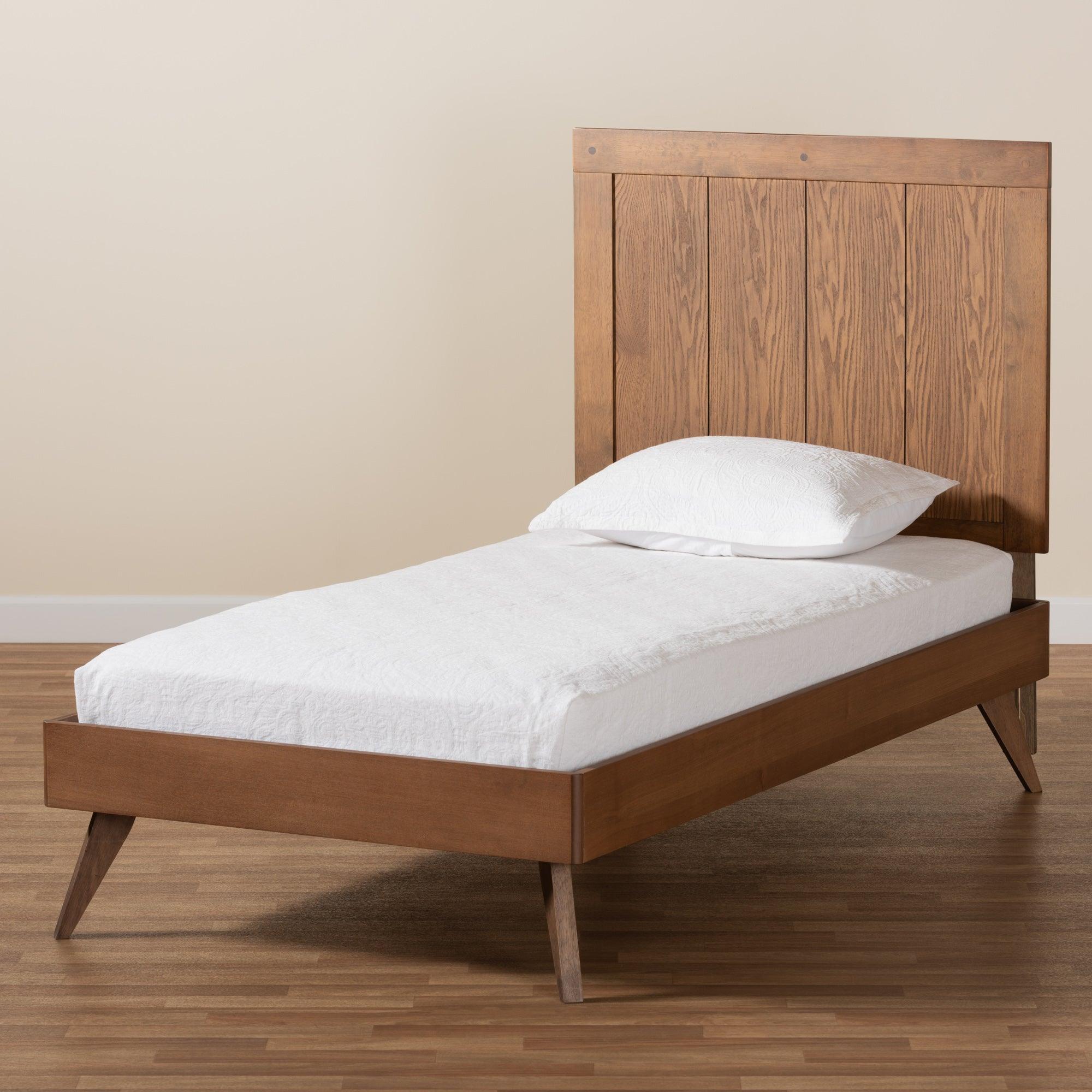 Amira Mid-Century Modern Transitional Ash Finished Wood Platform Bed
