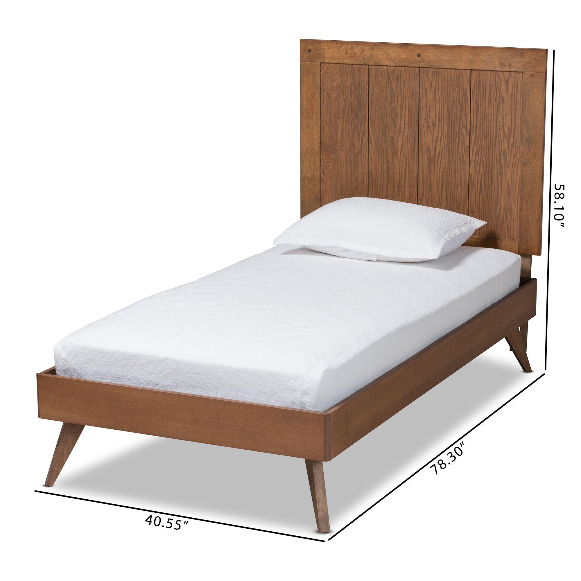 Amira Mid-Century Modern Transitional Ash Finished Wood Platform Bed