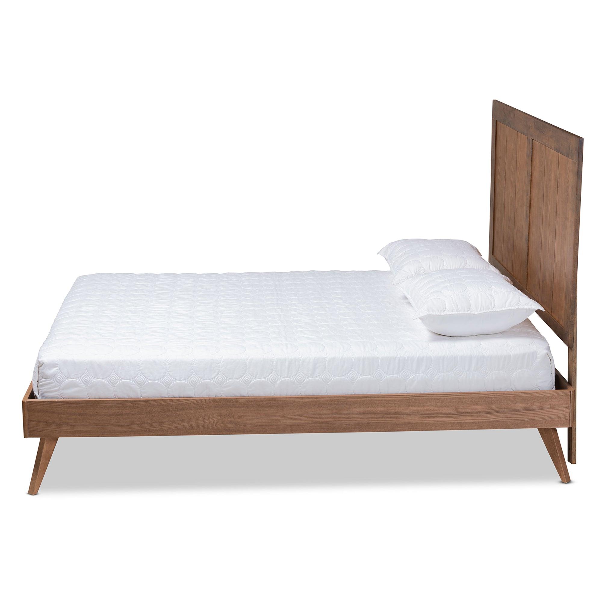 Amira Mid-Century Modern Transitional Ash Finished Wood Platform Bed