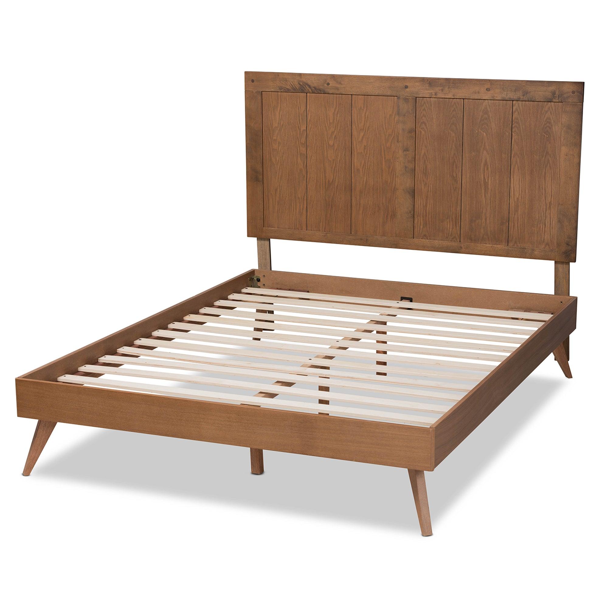 Amira Mid-Century Modern Transitional Ash Finished Wood Platform Bed