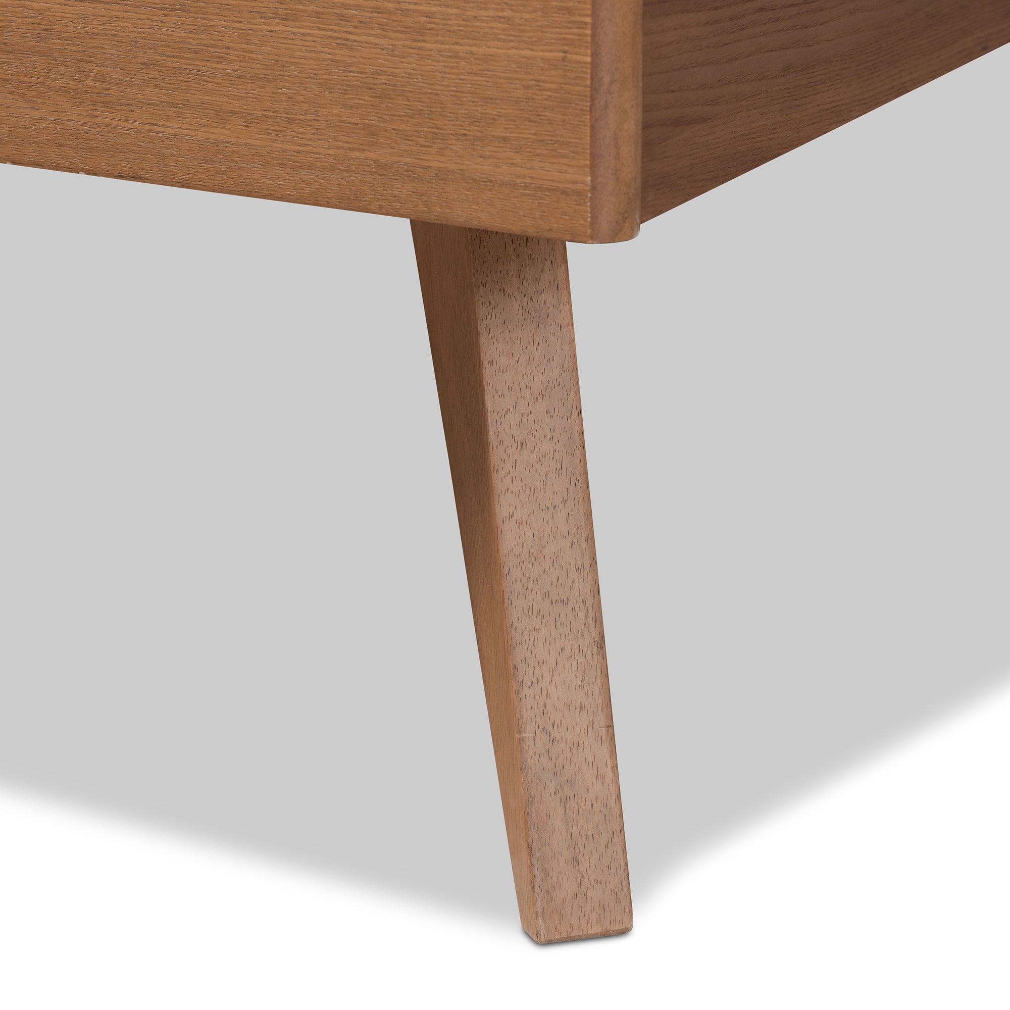 Amira Mid-Century Modern Transitional Ash Finished Wood Platform Bed