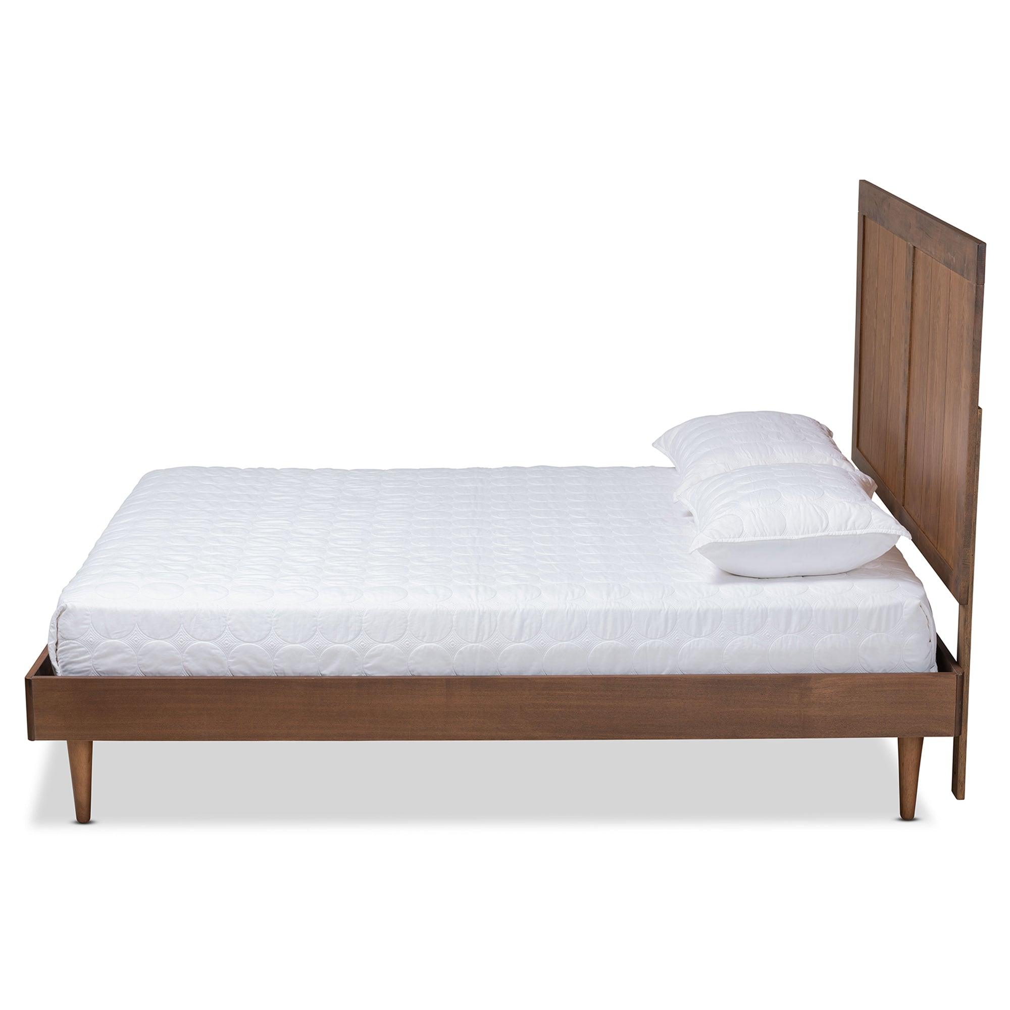 Nicola Mid-Century Modern Transitional Ash Finished Wood Platform Bed
