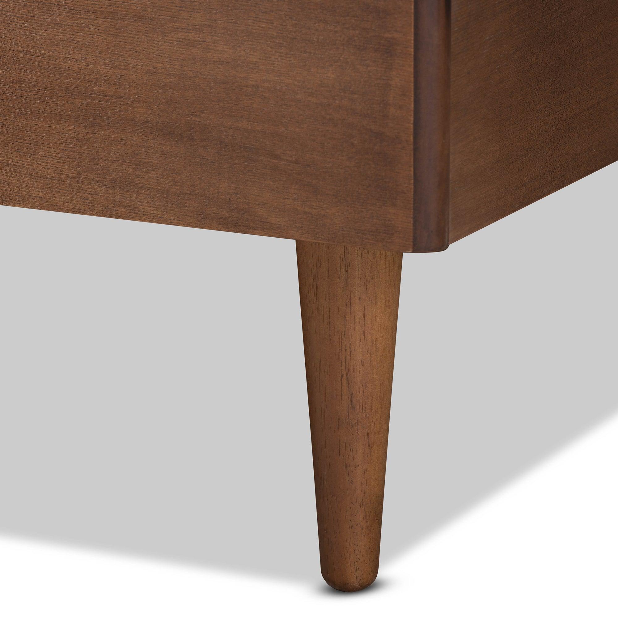 Nicola Mid-Century Modern Transitional Ash Finished Wood Platform Bed