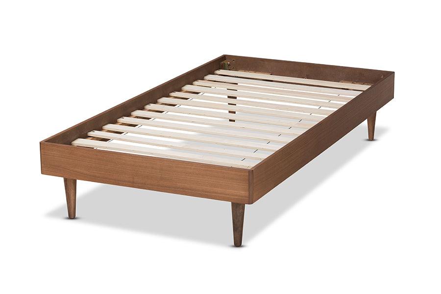 Rina Mid-Century Modern Ash Finished Wood Platform Bed