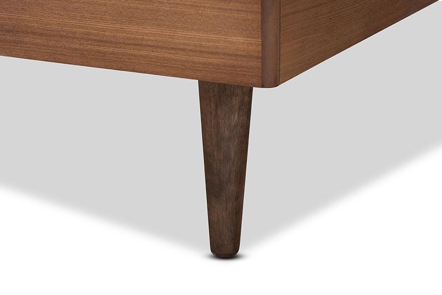 Rina Mid-Century Modern Ash Finished Wood Platform Bed