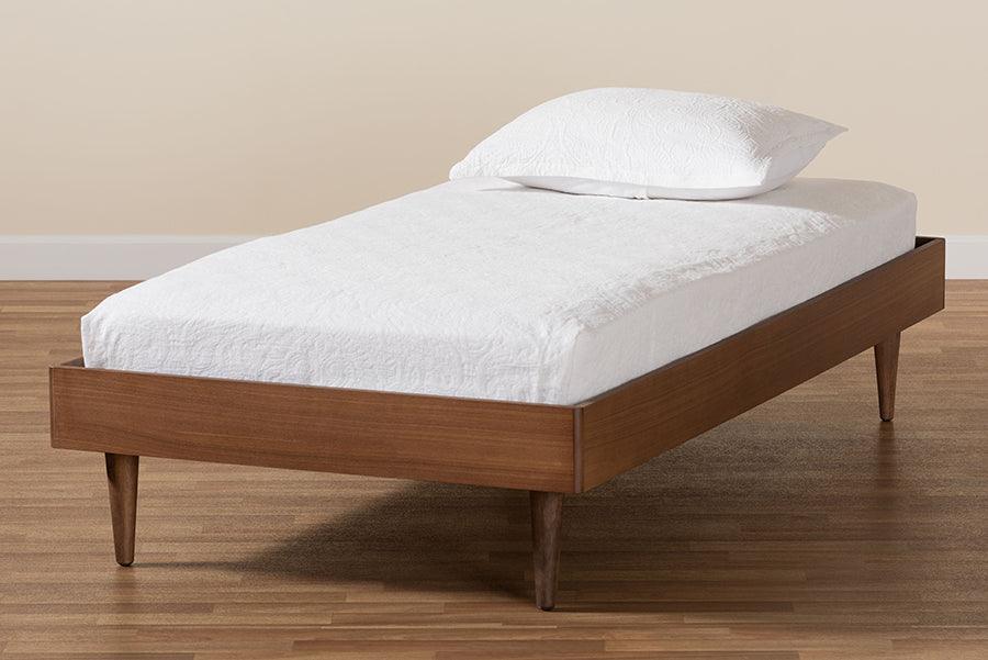 Rina Mid-Century Modern Ash Finished Wood Platform Bed