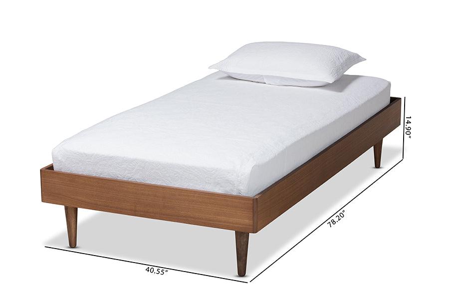 Rina Mid-Century Modern Ash Finished Wood Platform Bed