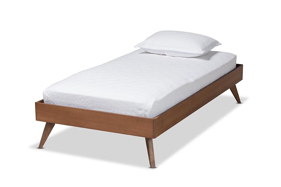 Lissette Mid-Century Modern Ash Finished Wood Platform Bed