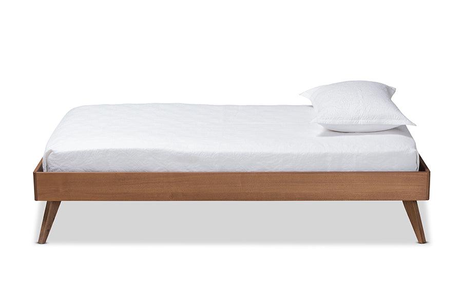 Lissette Mid-Century Modern Ash Finished Wood Platform Bed