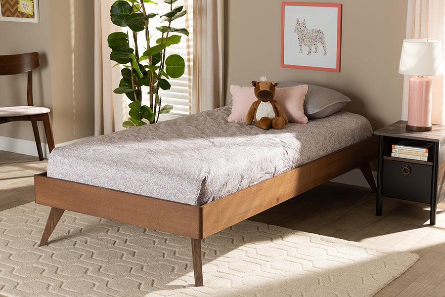 Lissette Mid-Century Modern Ash Finished Wood Platform Bed
