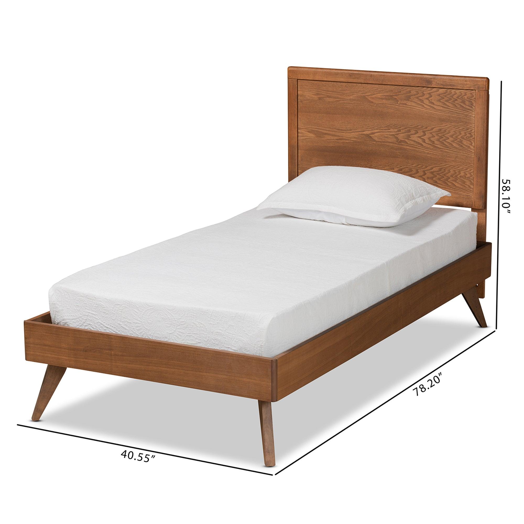 Jiro Mid-Century Modern Finished Wood Platform Bed