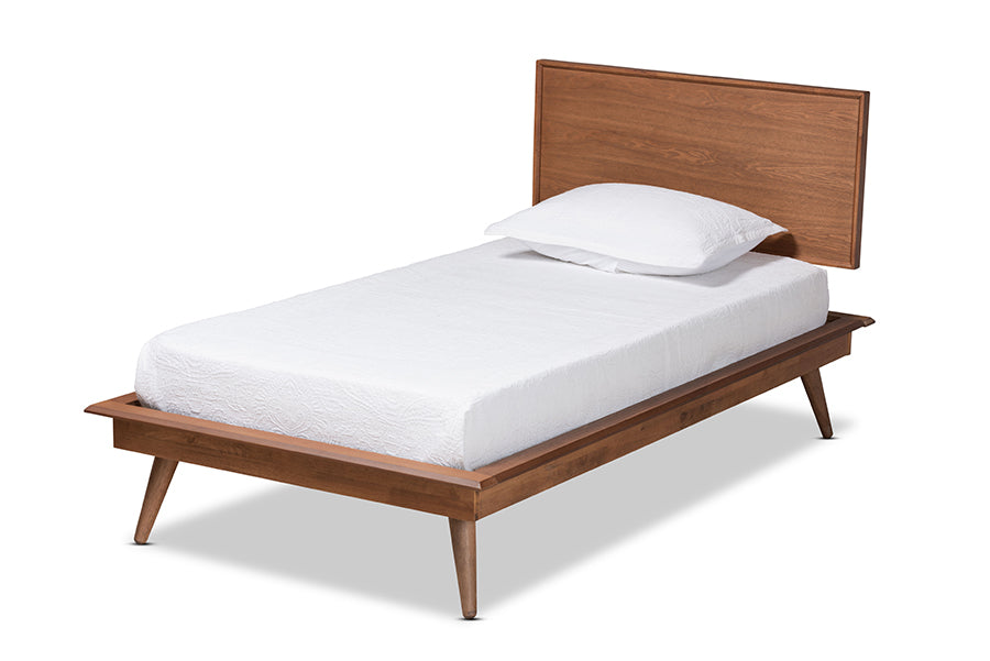 Karine Mid-Century Modern Finished Wood Platform Bed
