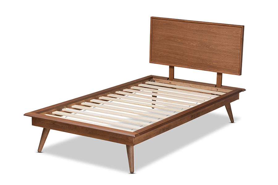 Karine Mid-Century Modern Finished Wood Platform Bed