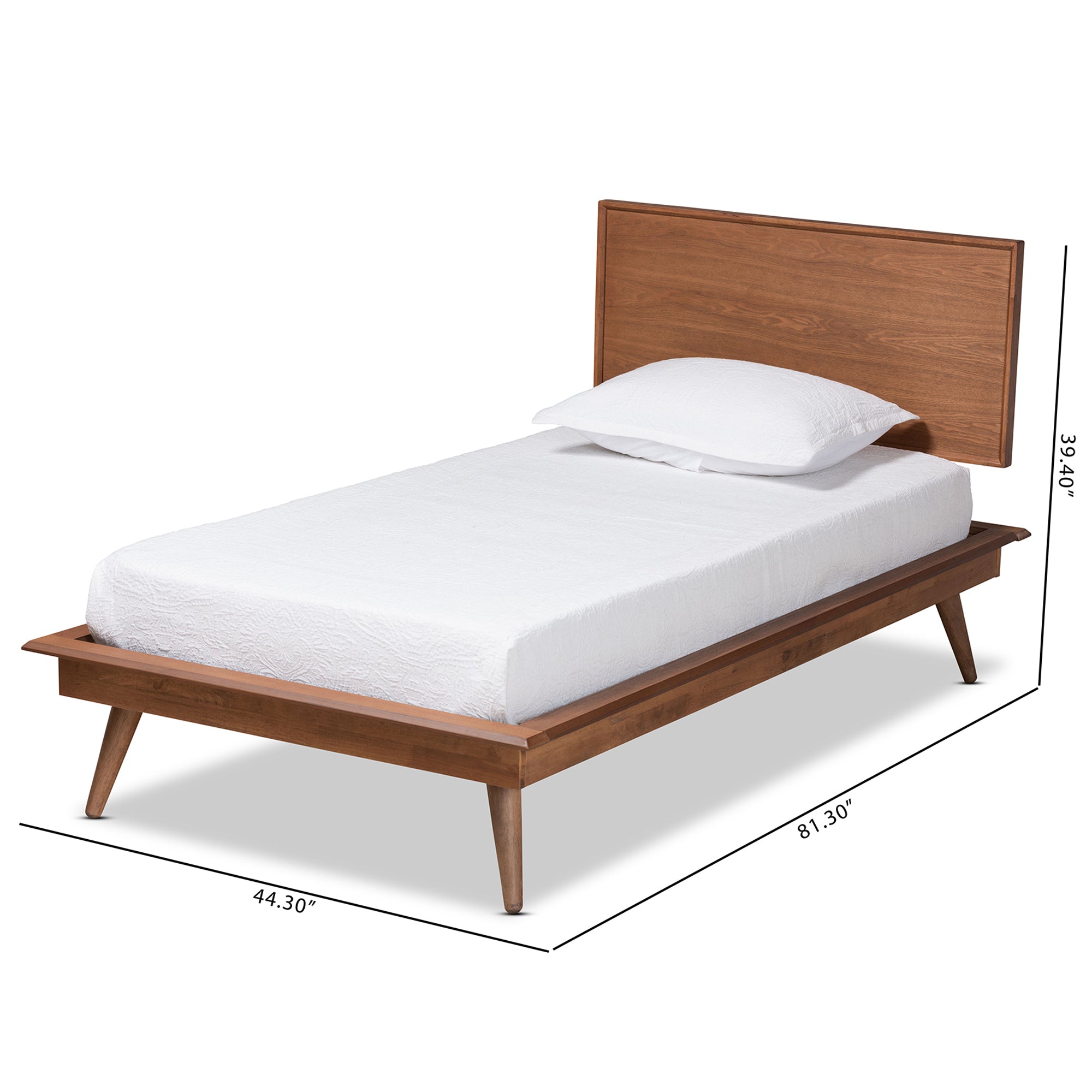Karine Mid-Century Modern Finished Wood Platform Bed