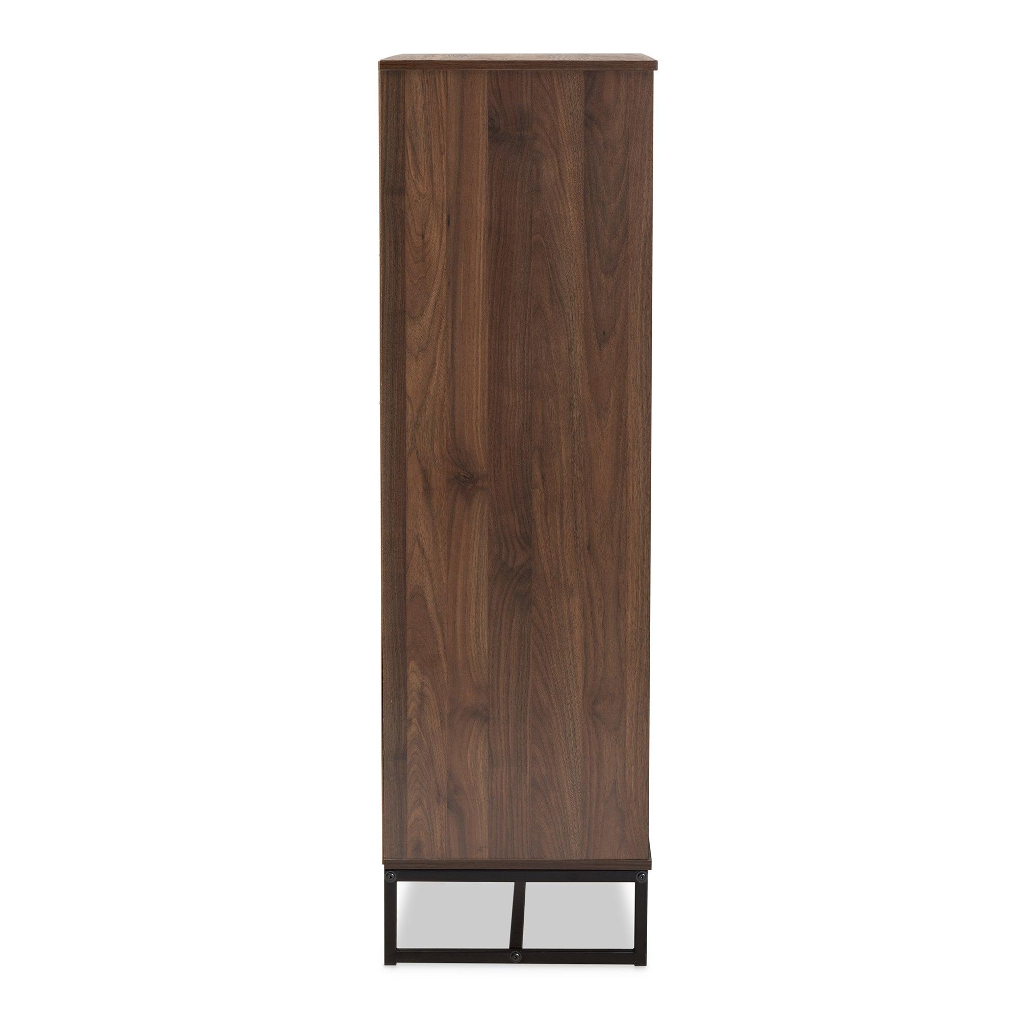 Neil Modern and Contemporary Finished Wood and Finished Metal Multipurpose Storage Cabinet