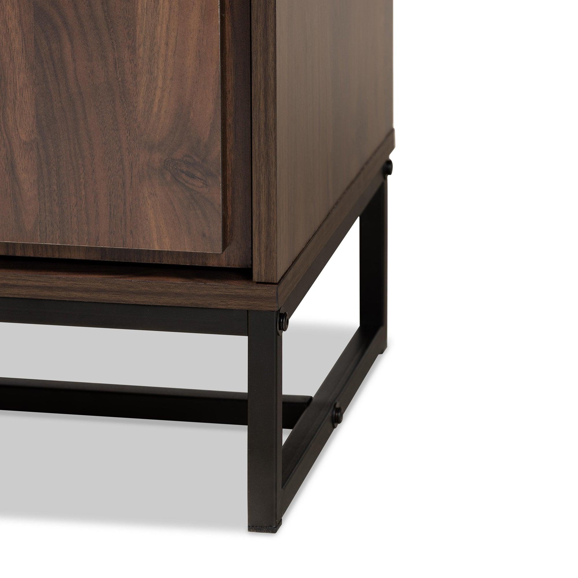 Neil Modern and Contemporary Finished Wood and Finished Metal Multipurpose Storage Cabinet