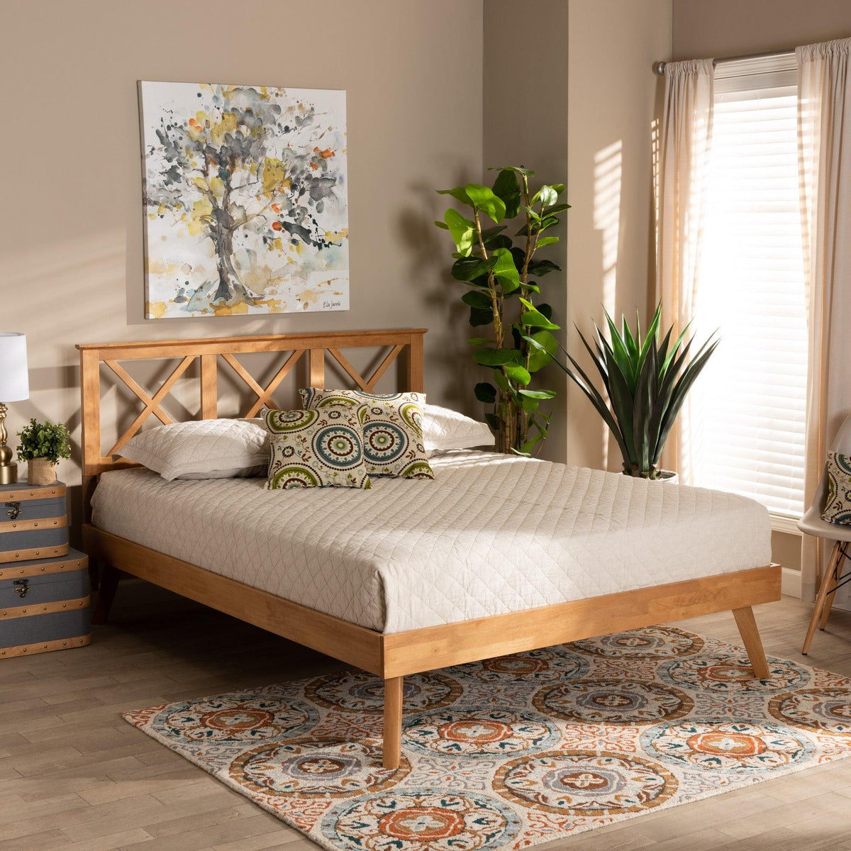 Galvin Modern and Contemporary Finished Wood Platform Bed