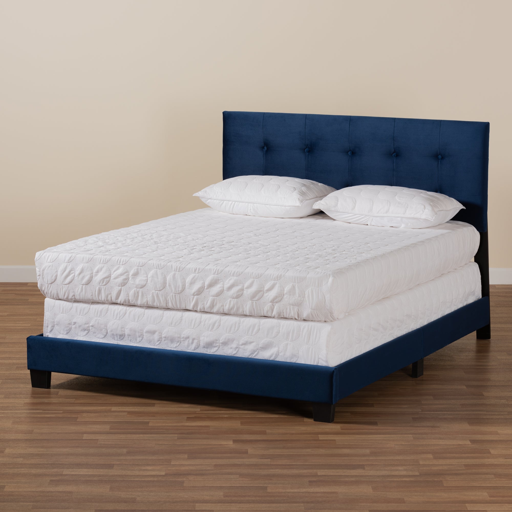 Caprice Modern and Contemporary Glam Velvet Fabric Upholstered Panel Bed