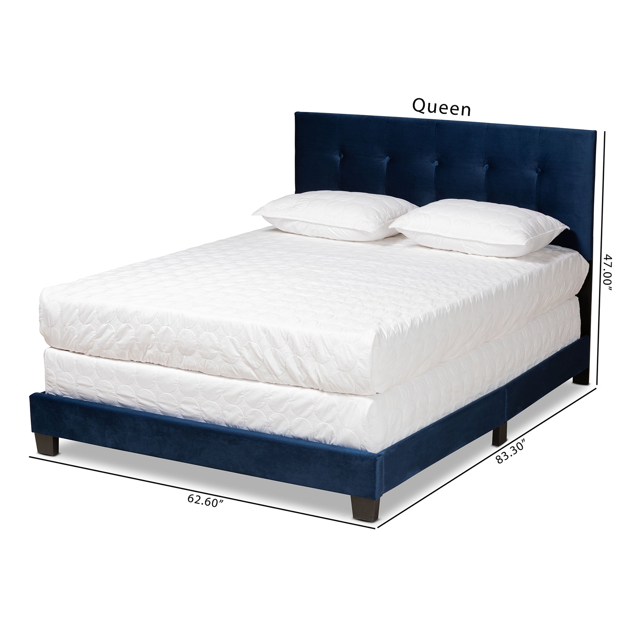 Caprice Modern and Contemporary Glam Velvet Fabric Upholstered Panel Bed