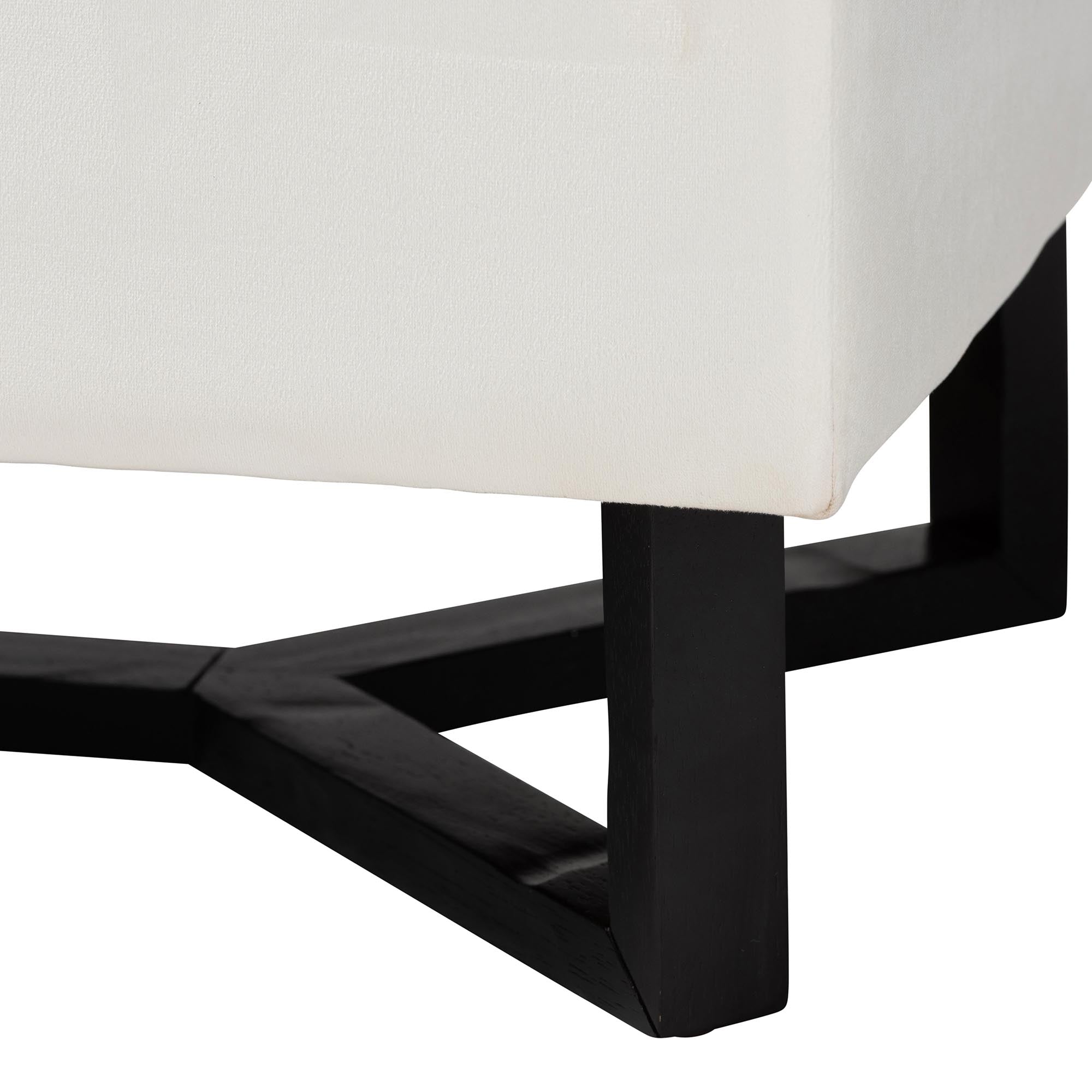 Esther Modern and Contemporary Velvet Fabric Upholstered and Finished Wood Storage Ottoman