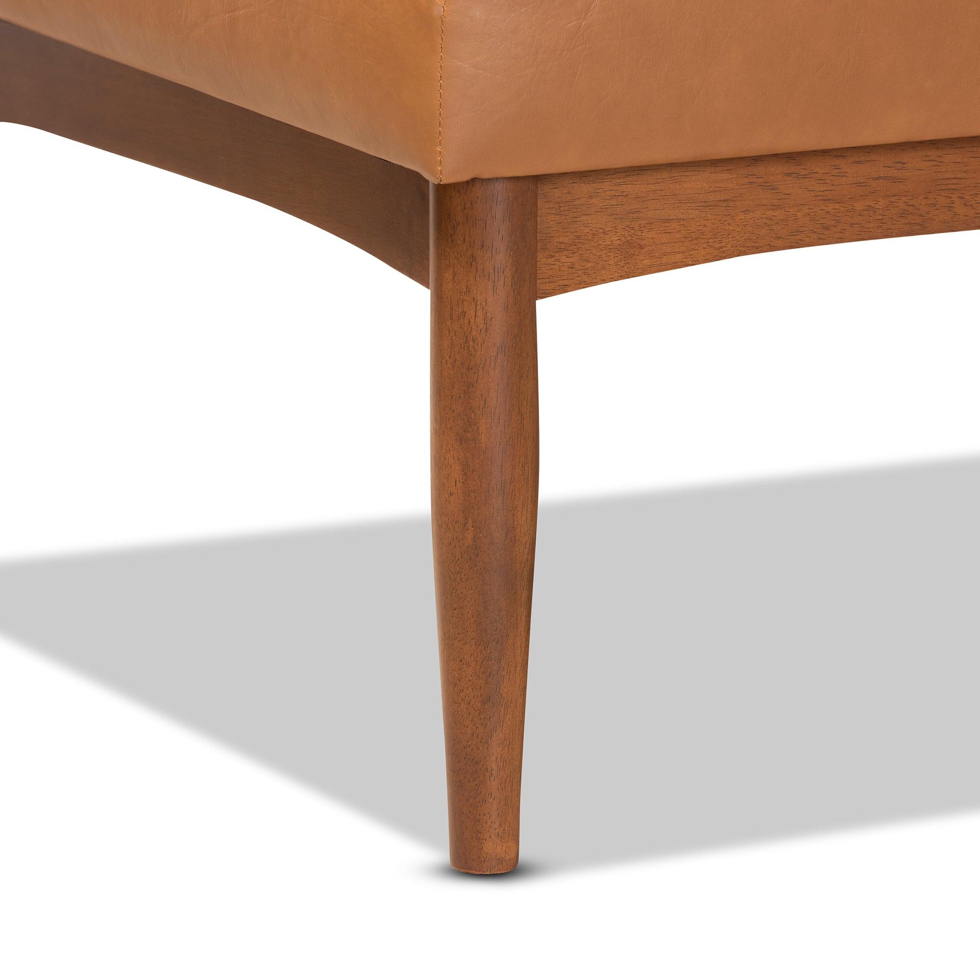 Daymond Mid-Century Modern Faux Leather Upholstered and Finished Wood 5-Piece Dining Nook Set