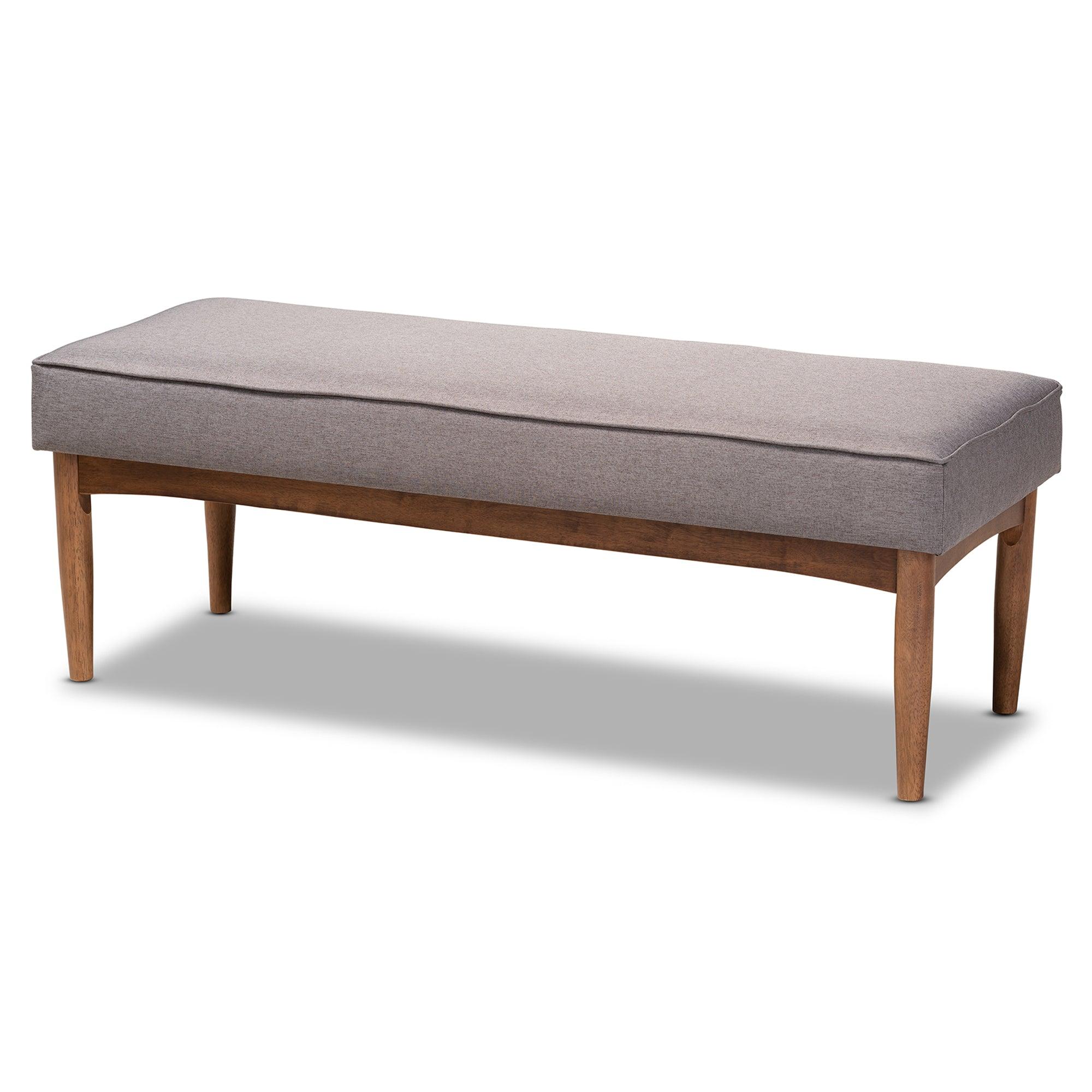 Riordan Mid-Century Modern Fabric Upholstered and Finished Wood 5-Piece Dining Nook Set
