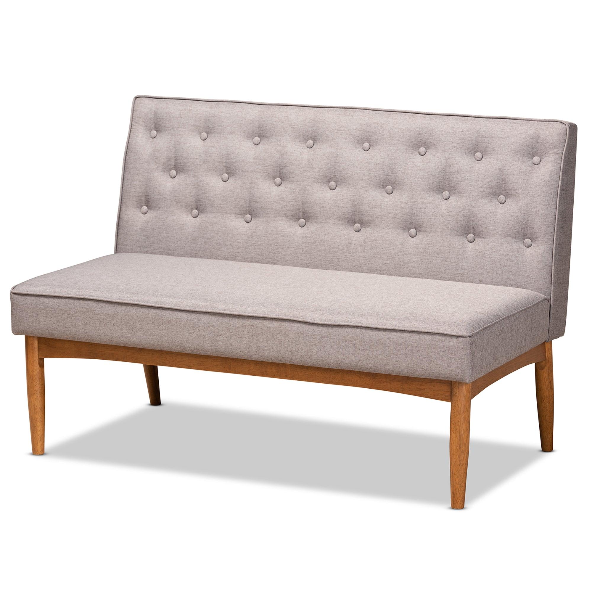 Riordan Mid-Century Modern Fabric Upholstered and Finished Wood 4-Piece Dining Nook Set