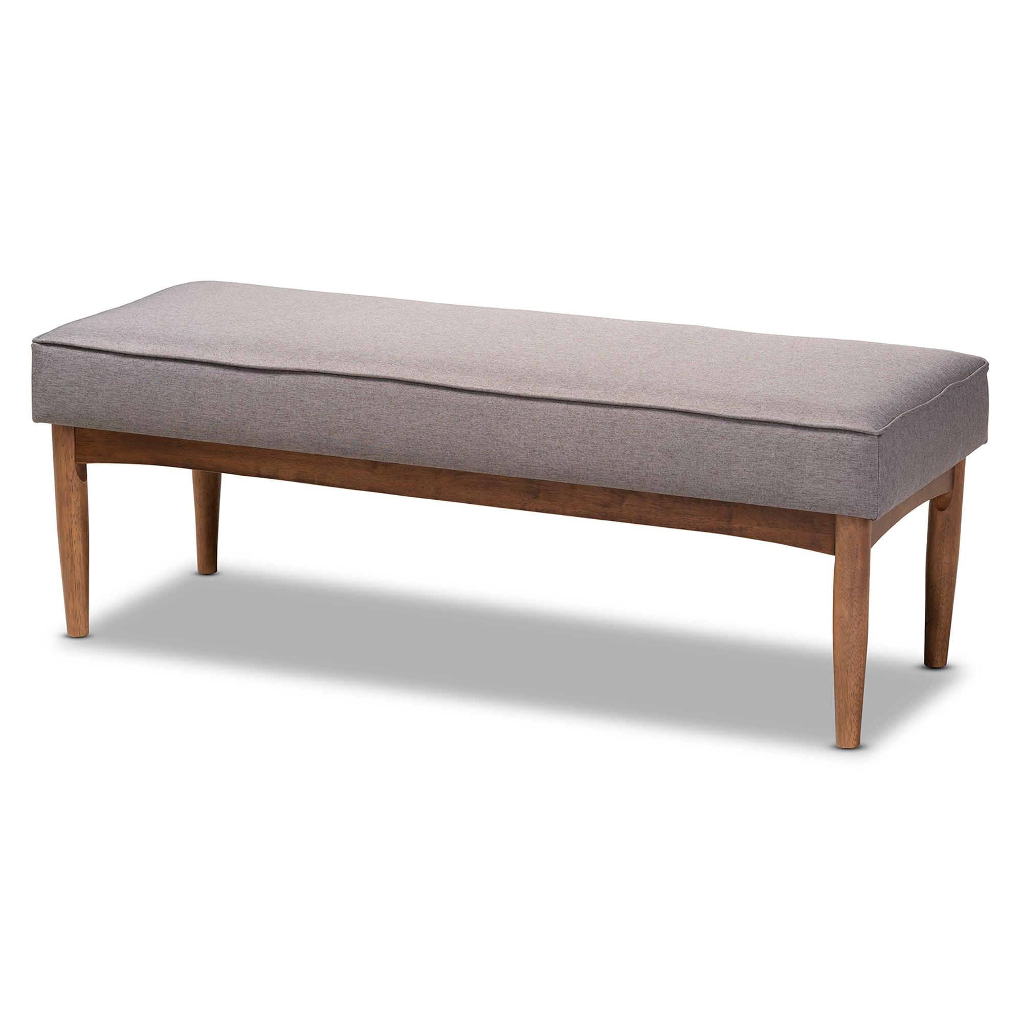 Riordan Mid-Century Modern Fabric Upholstered and Finished Wood 4-Piece Dining Nook Set