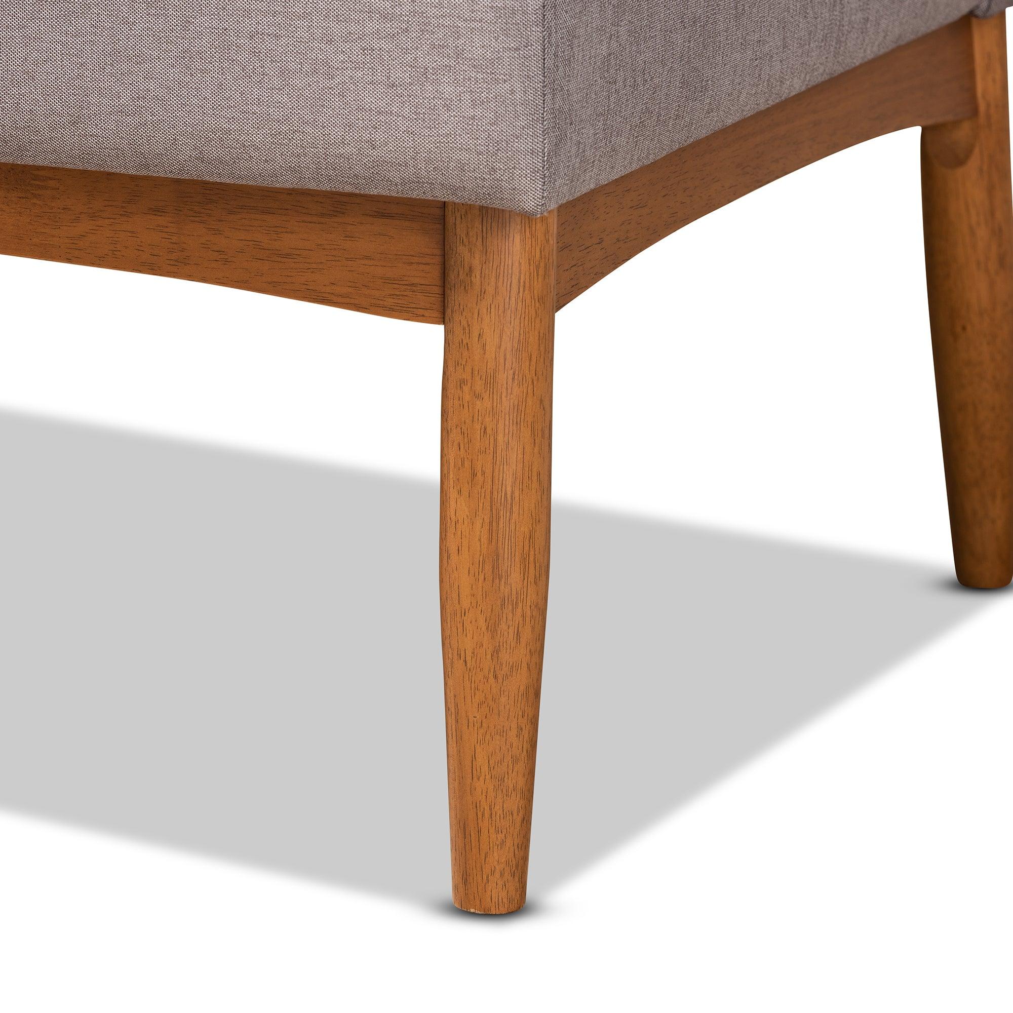 Riordan Mid-Century Modern Fabric Upholstered and Finished Wood 4-Piece Dining Nook Set