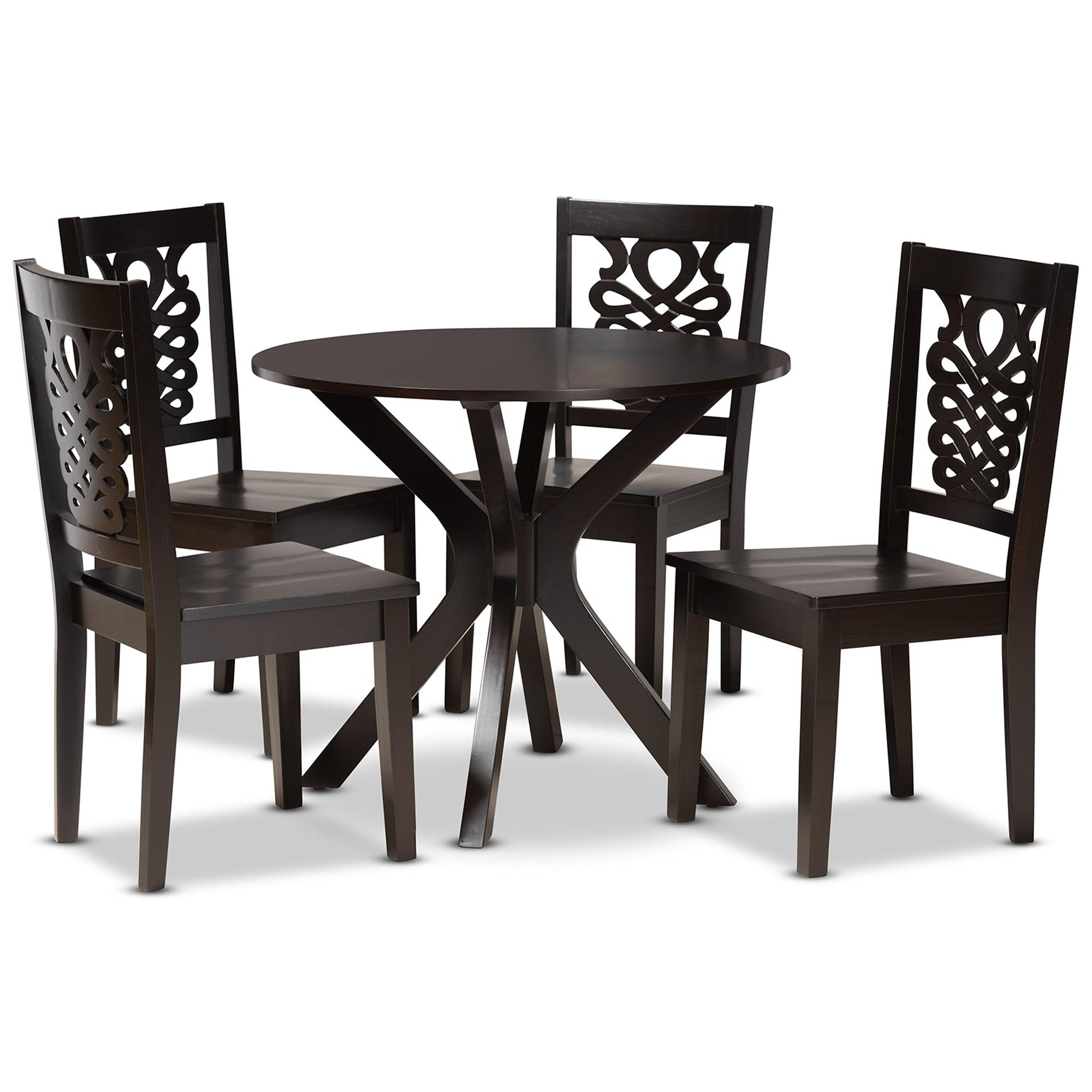 Liese Modern and Contemporary Transitional Finished Wood 5-Piece Dining Set