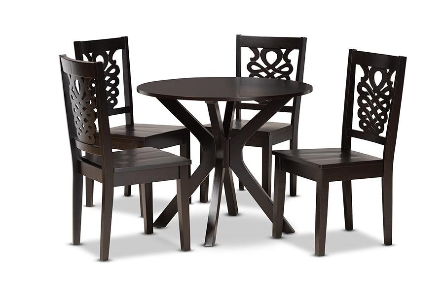 Liese Modern and Contemporary Transitional Finished Wood 5-Piece Dining Set