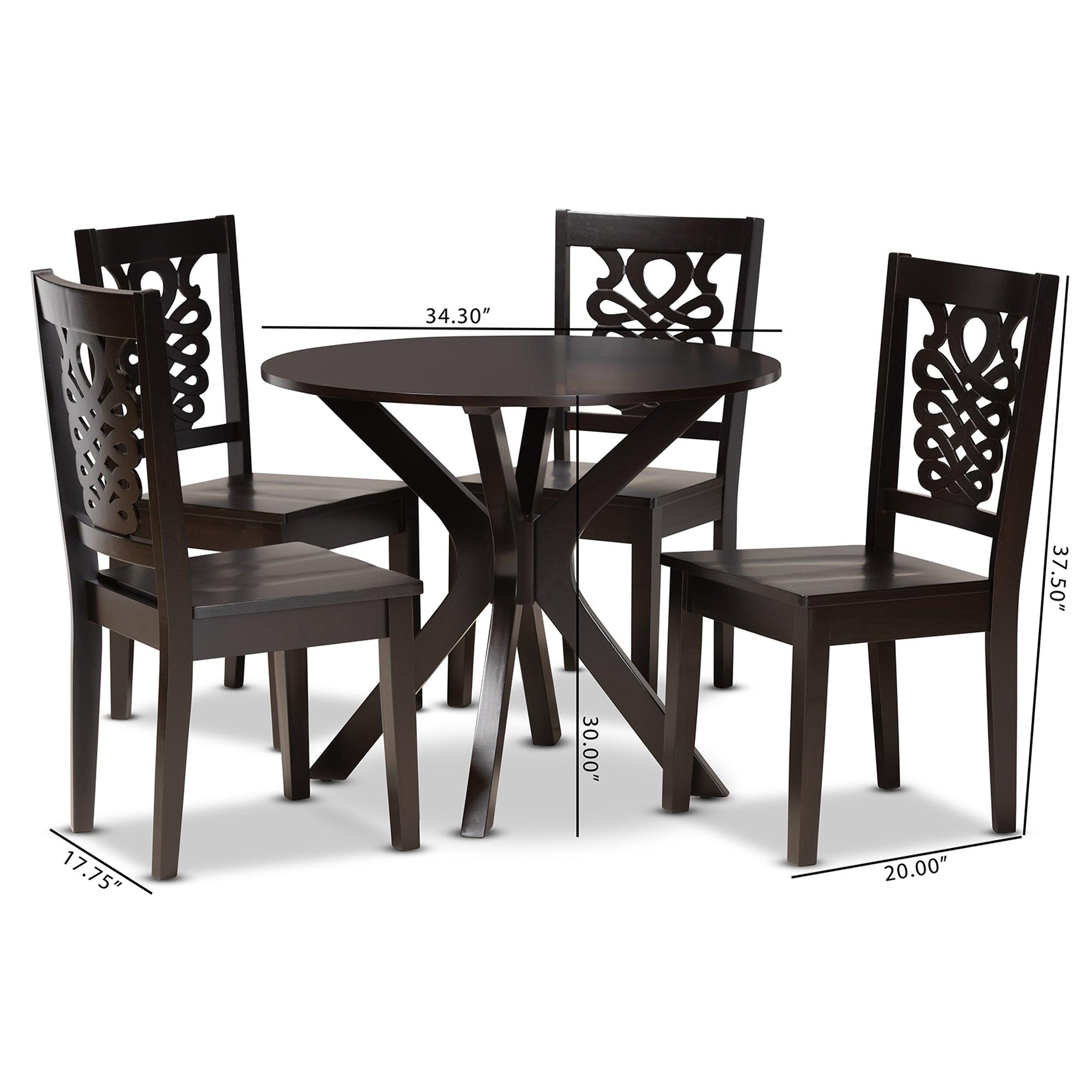 Liese Modern and Contemporary Transitional Finished Wood 5-Piece Dining Set