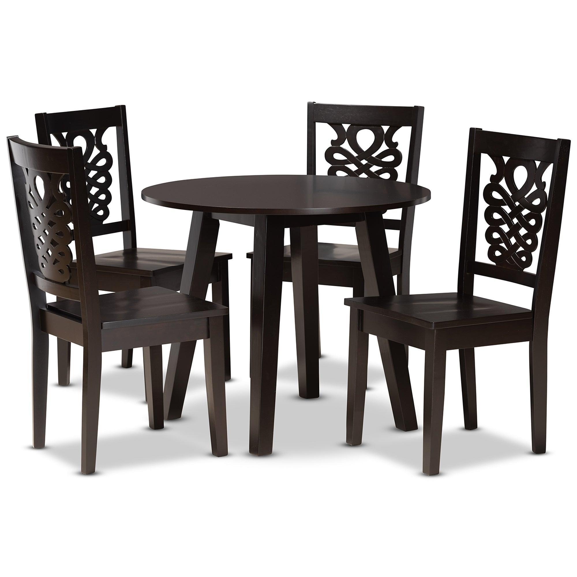 Mina Modern and Contemporary Transitional Finished Wood 5-Piece Dining Set