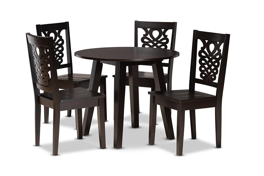 Mina Modern and Contemporary Transitional Finished Wood 5-Piece Dining Set